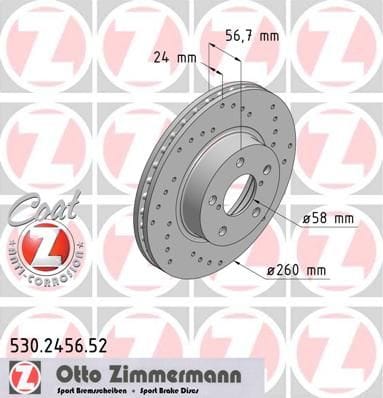 SUBARU IMPREZA 96-07  PERFORMANS DELİKLİ ÖN FREN DİSKİ KAPLAMALI  260*5 - Yedek Parça