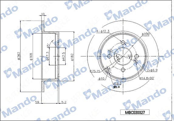 HYUNDAI ACCENT ERA 06-11 GETZ 03-İ20 09-KIA RİO 06-ARKA FREN DİSKİ 262-4 - Yedek Parça