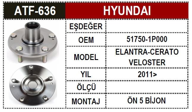 HYUNDAI ÖN TEKER PORYASI i20-KIA VENGA 51750-1P000 - Yedek Parça