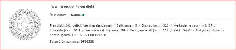 M.BENZ W117-156-176-246 FREN AYNASI ÖN ADET AMG&nbsp;2464212712 - Yedek Parça