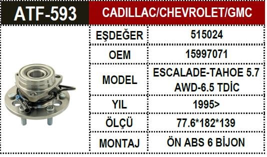 CHEVROLET TAHOE 95- ON PORYA 15997071 - Yedek Parça