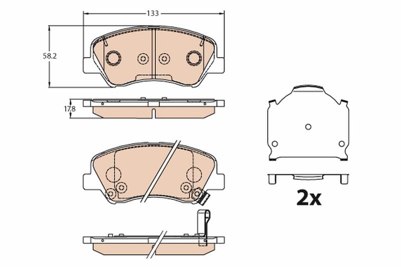 HYUNDAI ACCENT BLUE 11>ELANTRA 11>İ30 12>18 İ20 14>16 ELANTRA 16>KIA RİO 11>17> CEED 12>18 ÖN FREN BALATASI PİM YAY DELİKLİ - Yedek Parça