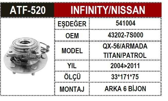 NISSAN-INFINITY QX56 2005- / PATROL ARKA TEKER PORYASI - Yedek Parça