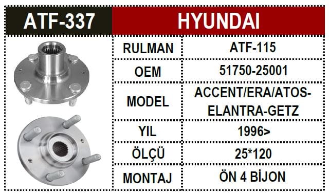 HYUNDAI ACC -ERA-ATOS-ELANTRA-GETZ ÖN AKS PORYASI - Yedek Parça