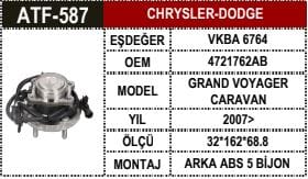 CHRYSLER G.VOYAGER 07- ARKA PORYA 4721762 - Yedek Parça