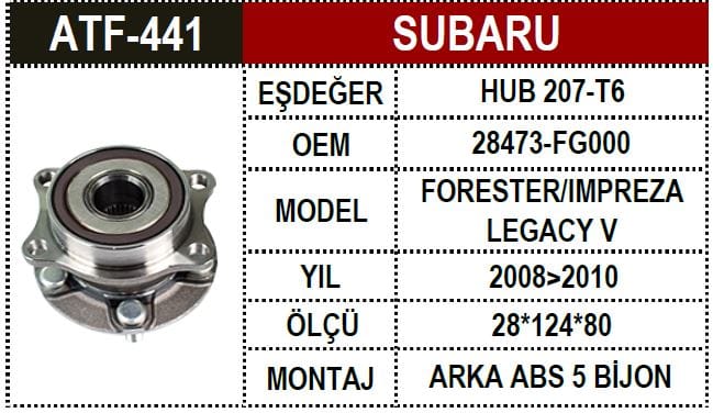 SUBARU FORESTER 08- ARKA PORYALI RULMAN ABSLİ - Yedek Parça