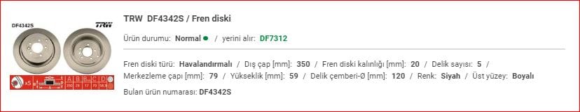 RANGE ROVER SPORT 2010-- ARKA DİSK ADET SDB000645 - Yedek Parça