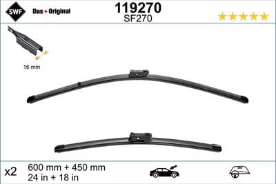 VW CADDY 2015-SKODA OCTOVIA ÖN SİLECEK SETİ 60-45 CM 5E1998001 - Yedek Parça