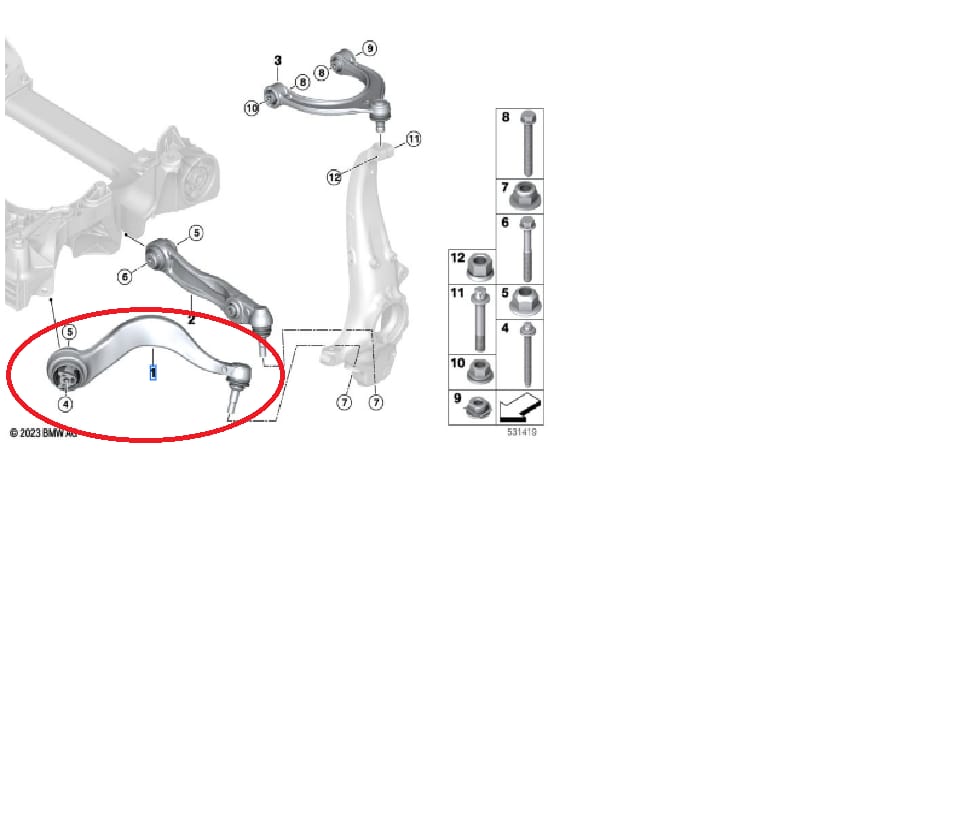 BMW G60 ÖN ÜST SALINCAK SAĞ 31108833032 - Yedek Parça