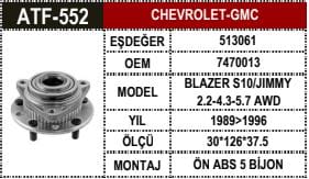 CHEVROLET BLAZER 89-95 ON PORYA 7466964 - Yedek Parça