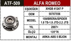 ALFA ROMEO 159 ARKA PORYA BİLYALI 50707556 - Yedek Parça
