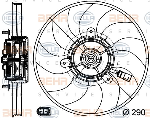 VW GF5-GF6-PAS6  KÜÇÜK SAĞ FAN MOTORU 1K0959455ET - Yedek Parça