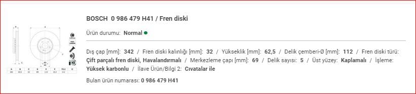 M.BENZ W213-GLC ÖN FREN AYNASI (ADET) A0004212812 - Yedek Parça