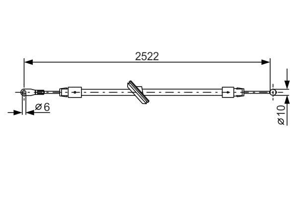 M.BENZ W906 SPİRİNTER-CRAFTER ÖN EL FRENİ TELİ 2534MM  A9064205285 - Yedek Parça