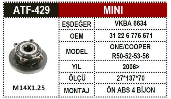 MİNİ COOPER R56 ÖN PORYA 31226776162 - Yedek Parça