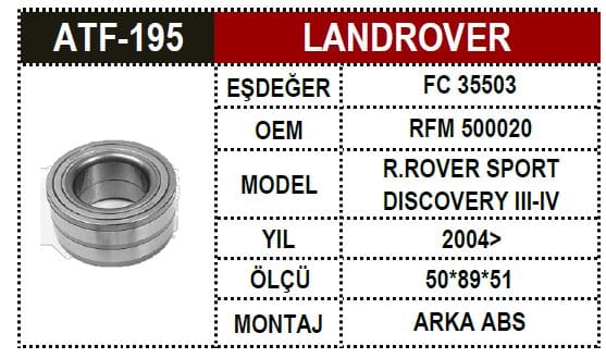RANGE ROVER SPORT ARKA PORYA RFM500020-LR021939 - Yedek Parça