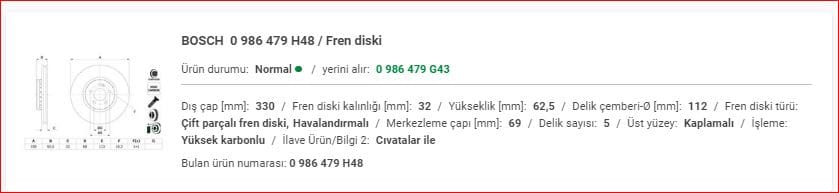 M.BENZ W213 ÖN FREN AYNASI (ADET) A0004212712 - Yedek Parça