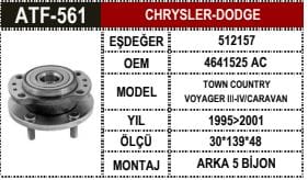 CHRYSLER VOYAGER 01-08 4 ÇEKER ARKA PORYA - Yedek Parça