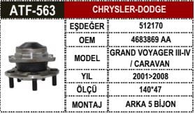 CHRYSLER G.VOYAGER 01-08 ARKA PORYA 4683869 4 ÇEKE - Yedek Parça
