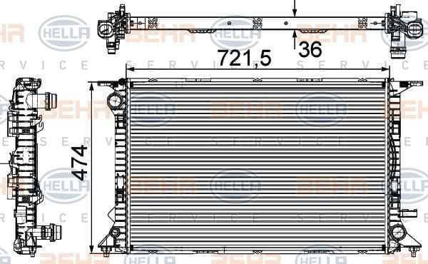 VW A6 A7 6 SİL SU RADYATÖRÜ 8K0121251H - Yedek Parça