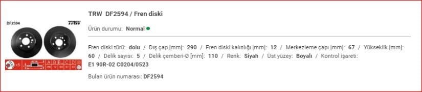 M.BENZ W140 ARKA FREN AYNASI S300-S320 TAKIM&nbsp;A1404230612 - Yedek Parça