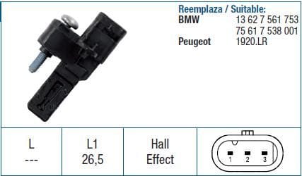 BMW F20-F30 N13 KRANK DEVİR SENSÖRÜ 13627561753 - Yedek Parça