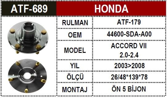 HONDA ACCORD VII 2.0-2.4 2003>2008 ÖN PORYA - Yedek Parça