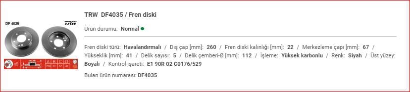 M.BENZ W168 FREN AYNASI ÖN TAKIM&nbsp;A1684210812 - Yedek Parça