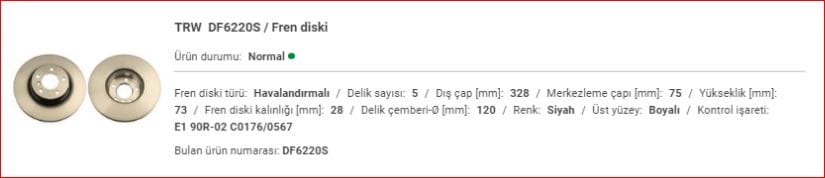 BMW F25 ÖN DİSK ADET 34106879122 - Yedek Parça