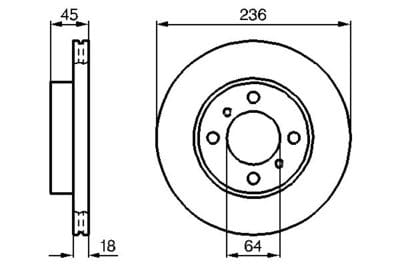 MITSUBISHI CARISMA 96-99 ÖN FREN DİSK 236 ÇAP - Yedek Parça
