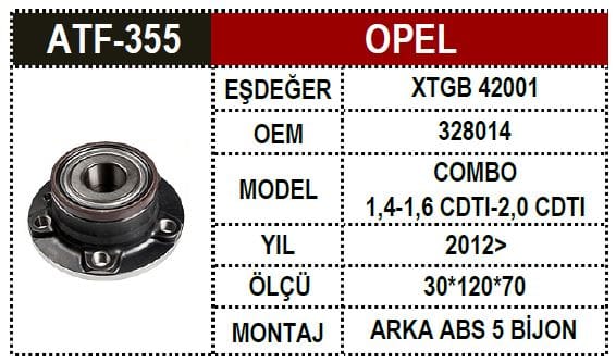OPEL PORYA ARKA COMBO D DOBLO  328014 - Yedek Parça