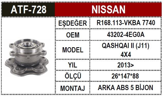NISSAN QASHQAI 4X4 2013-ARKA PORYA ABS.Lİ - Yedek Parça
