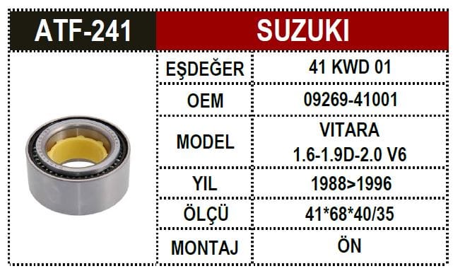 SUZUKI VITARA 1.6-1.9D-2.0 V6 ÖN AKS RULMANI 88>96 - Yedek Parça
