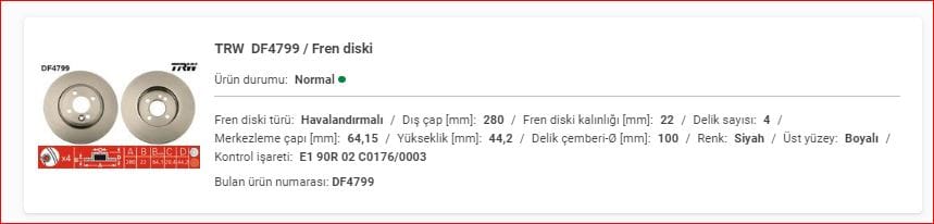 MINI COOPER S R56 ÖN FREN DİSKİ TAKIM 34116858651 - Yedek Parça