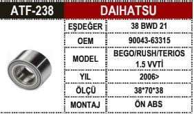 DAIHATSU TERIOS 1.5 VVTİ ÖN AKS RULMANI - Yedek Parça