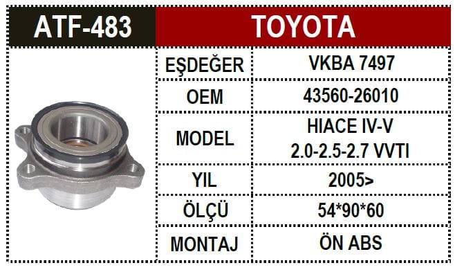 TOYOTA HIACE IV-V 2005> ÖN PORYALI 4 BİJON - Yedek Parça