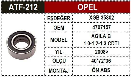 OPEL PORYA BİLYA AGİLA A 1,3  4707157 - Yedek Parça