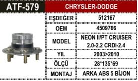 CHRYSLER PT CRUISER ARKA PORYA 4509766 - Yedek Parça