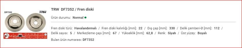 M.BENZ W164 FREN AYNASI ARKA TAKIM A1644230612 - Yedek Parça