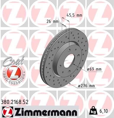 MITSUBISHI LANCER 03-08 PERFORMANS DELİKLİ ÖN FREN DİSK KAPLAMALI 276*4 - Yedek Parça