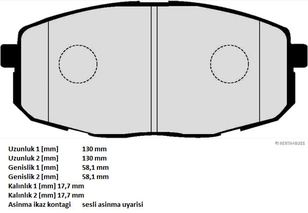 HYUNDAİ İ30 07-12 KONA 19> KIA CEED 07> CERATO 16>CARENS 02>ÖN FREN BALATASI - Yedek Parça