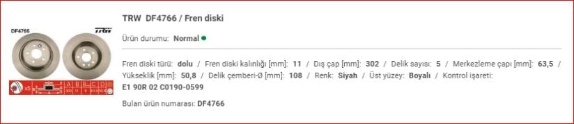 RANGE ROVER EVOQUE ARKA DİSK TAKIM LR027123 - Yedek Parça