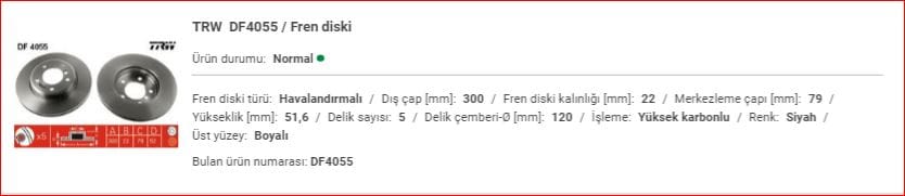 BMW E46 ÖN DİSK HAVA SOĞUTMALI TAKIM 34116864058 - Yedek Parça