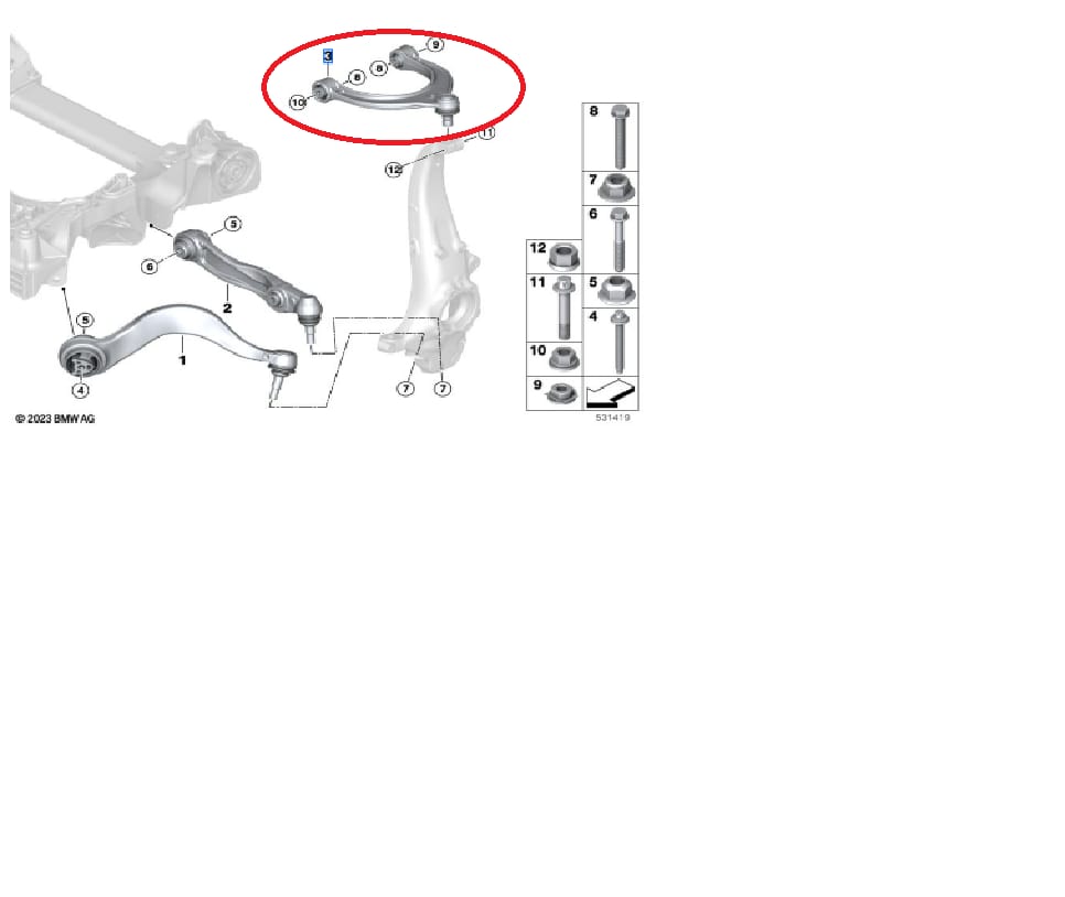 BMW G60 ÖN ÜST U SALINCAK SAĞ-SOL 31108833037 - Yedek Parça