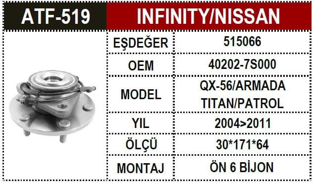 INFINITY QX-56 10- ÖN AKS PORYALI ABS.Lİ - Yedek Parça