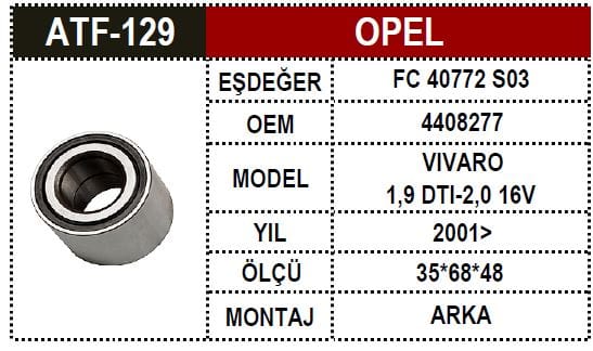 OPEL PORYA BİLYA ARKA VİVARO 4408277 - Yedek Parça