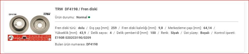 MINI COOPER R50-R53-R56 ARKA FREN DİSKİ TAKIM 34211503070 - Yedek Parça