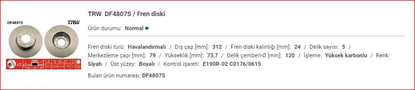 BMW E90-92-F30 ÖN DİSK ADET 34118848418 - Yedek Parça
