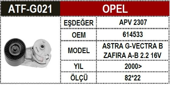 OPEL V KAYIŞ GERGİ 2.2 VECTRA C 614533 - Yedek Parça