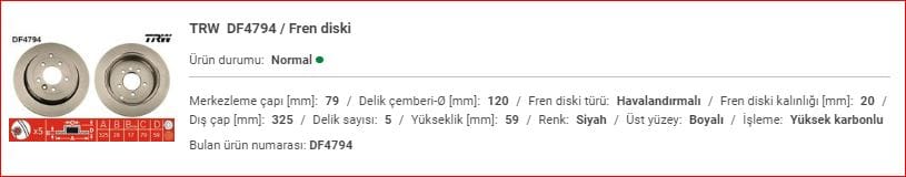 RANGE ROVER SPORT 2.7TDV6 ARKA DİSK TAKIM SDB000636 - Yedek Parça